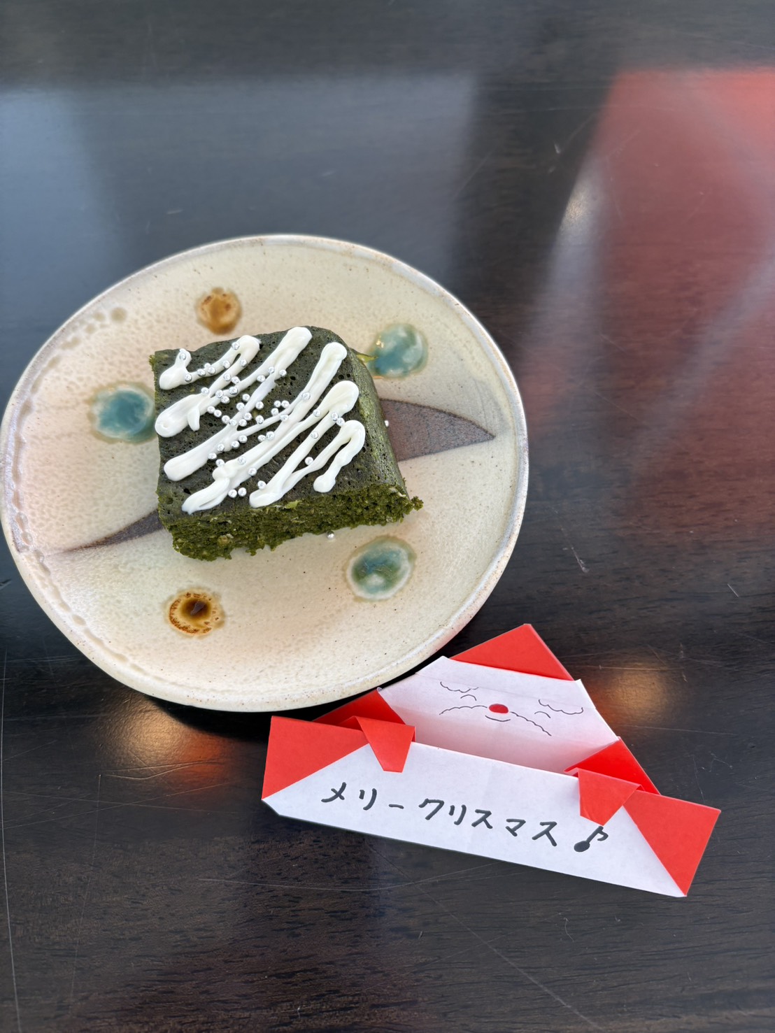 レンジで作るオートミールの抹茶ケーキ